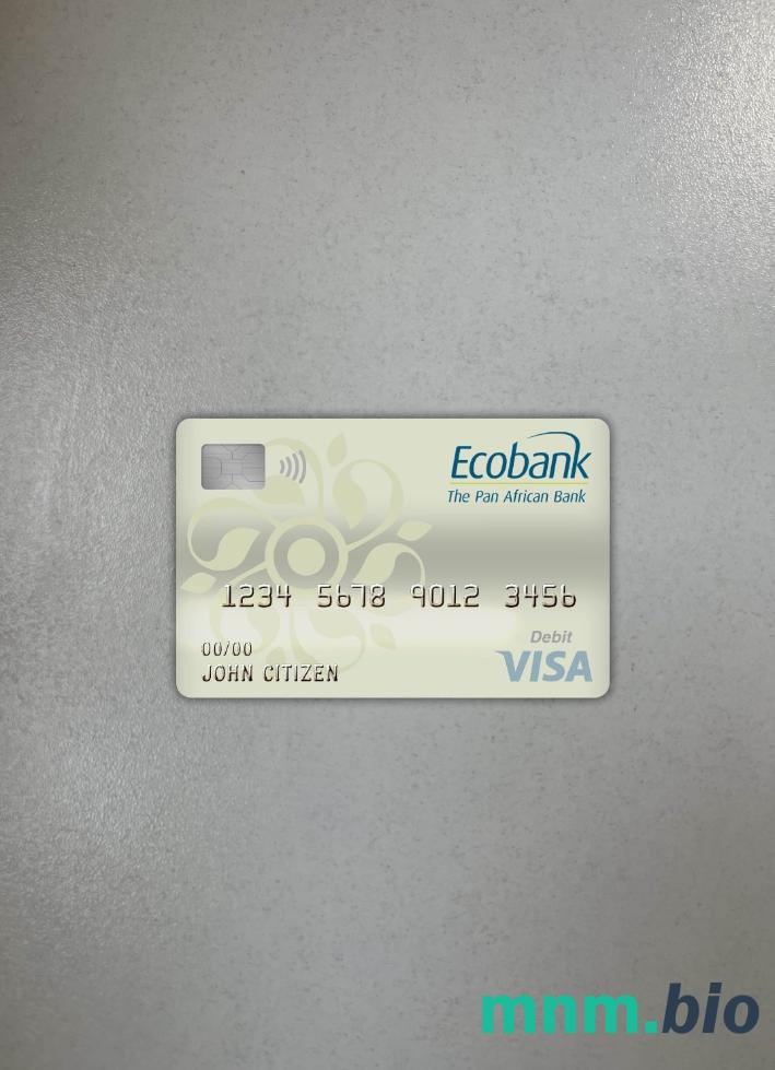 Burkina Faso Ecobank bank visa obciążyć card wygląd fotograficzny skan PSD + zdjęcie